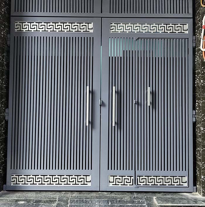 mẫu cổng sắt hộp 2 cánh